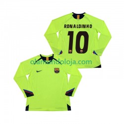 Camisola FC Barcelona RONALDINHO 10 2005 Retro Homem Equipamento Segundo 2006 Manga Comprida